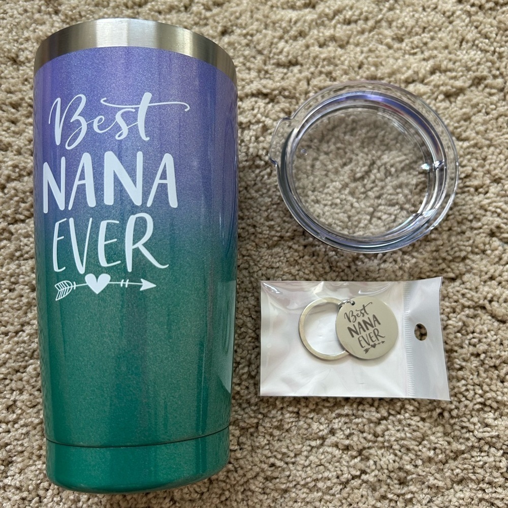 Best Nana Ever Purple TUMBLER + BONUS Best Nana Ever Key Chain - PLS. READ